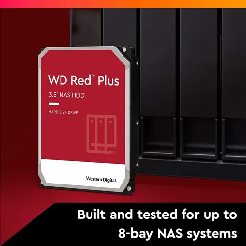 Vista 4 de Western Digital 2TB WD Red Plus Disco duro interno NAS HDD - 5400 RPM, SATA 6 Gb/s, CMR, caché de 64 MB, 3.5" -WD20EFPX