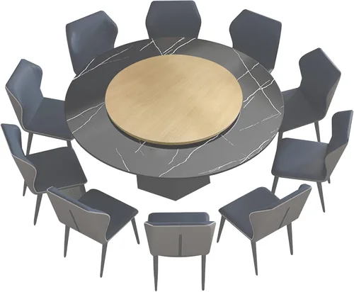 Vista 8 de Tocadiscos de madera grande Lazy Susan, Lazy Susan - Plato giratorio de madera de 28 pulgadas/32 pulgadas, plato de servicio giratorio redondo