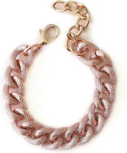 Vista 9 de Textured Faux Pavé Matte Cuban Link Chain Bracelet