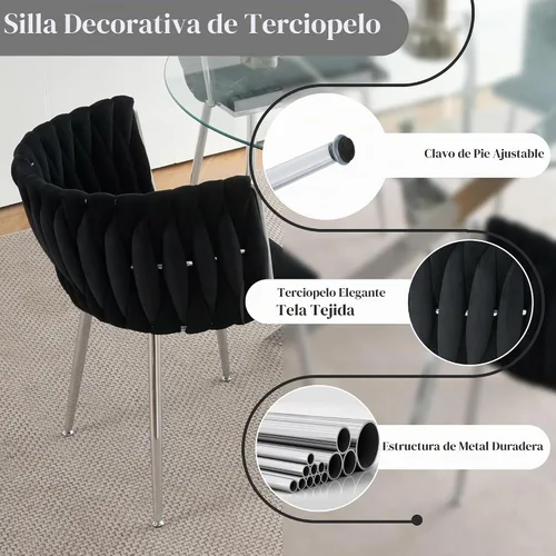 Vista 5 de Juego de comedor moderno de vidrio de lujo de 5 piezas, juego de cena rectangular minimalista grande para 4, juego de mesa de cocina de vidrio
