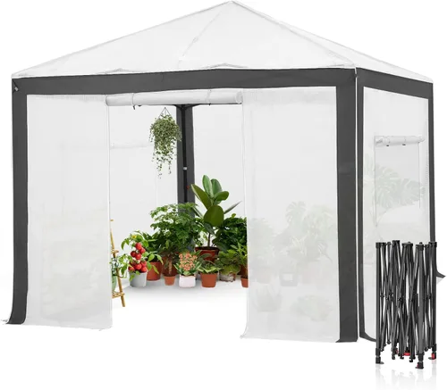 Vista 10 de EAGLE PEAK Invernadero desplegable para caminar 6x4, gris/blanco