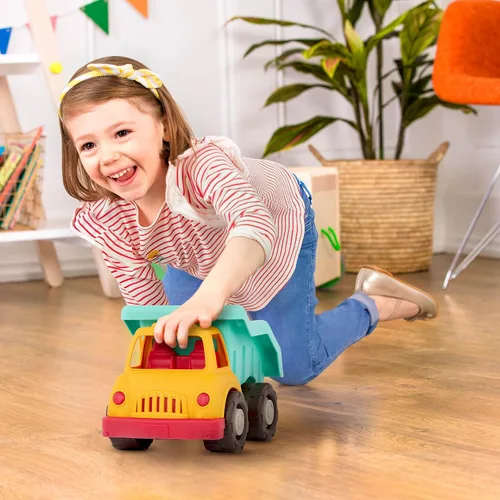 Vista 2 de Battat – Wonder Wheels – Camión Volquete para Niños Pequeños – Partes Movibles – Juguete de Construcción Duradero y Robusto – Reciclable Toddler