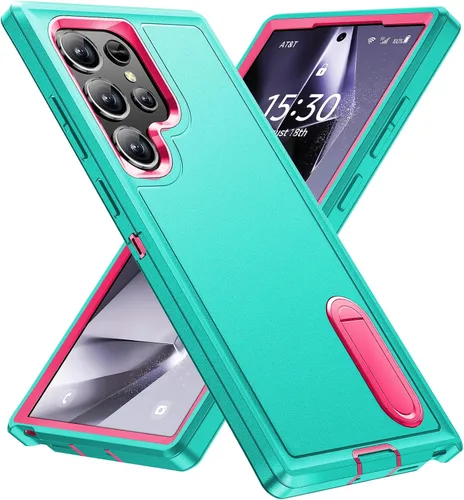 Vista 12 de BaHaHoues Funda con soporte integrado para Samsung Galaxy S22 5G de 6.1 pulgadas, a prueba de golpes, polvo y caídas, de grado militar