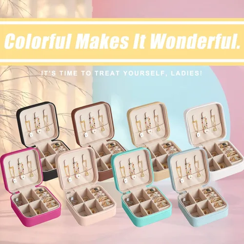 Vista 6 de 7 cajas de joyería rosa