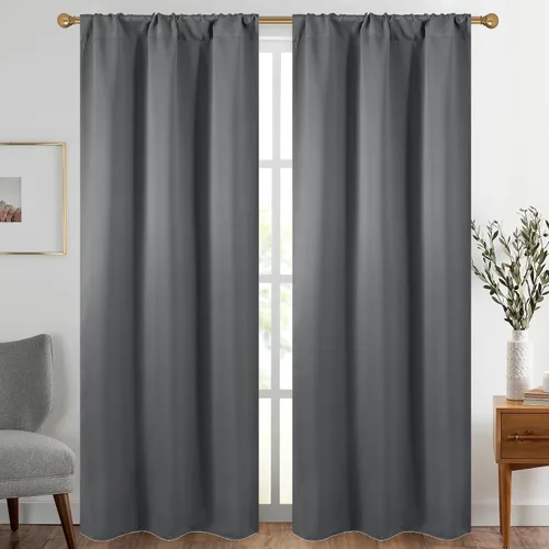 Vista 10 de Diraysid Cortinas opacas beige para dormitorio y sala de estar, cortinas con aislamiento térmico para oscurecer la habitación, 42 x 63 pulgadas, 2