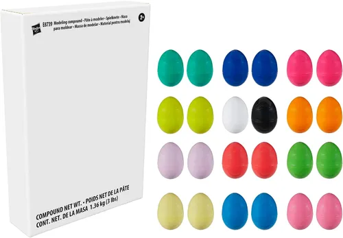Vista 9 de Play-Doh Eggs - Paquete de 24 juguetes de caza de huevos de dinosaurio y dragón, compuesto de modelado para regalos de cumpleaños y recuerdos