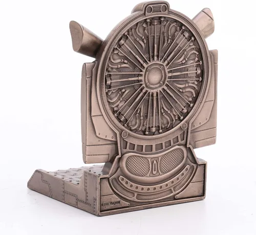 Vista 3 de Veronese Design 5 1/2 pulgadas Steampunk Rotary Engine Propeller Resina Escultura Bronce Final Bookend