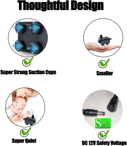 Vista 6 de Automaitc Small Condensate Pump for HVAC, Upgraded 12V Submersible Pumps Mini Drain Pump for HVAC/Dehumidifier/Ice Maker/Air Cooler/Conditioner