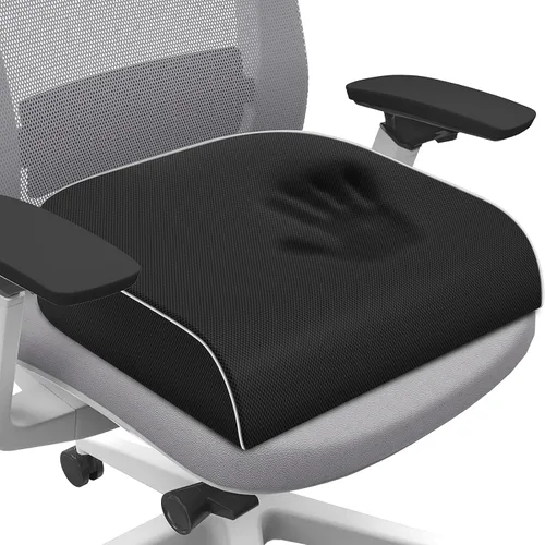Vista 11 de SweetSlubr Cojín de asiento para aliviar el dolor de coxis, cojín para silla de oficina, cojín de espuma viscoelástica grande con funda