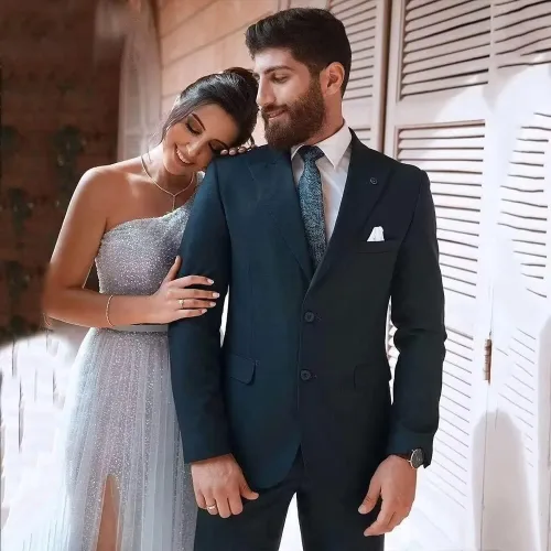 Vista 5 de Vestido de fiesta de noche con lentejuelas de un hombro para mujer, vestido de fiesta formal de tul brillante, vestido de noche de boda