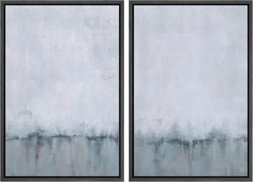 Vista 134 de MUDECOR Lienzo enmarcado para pared, bosque brumoso, reflejos, paisaje tranquilo, ilustraciones modernas, arte decorativo, bohemio, tranquilo/zen