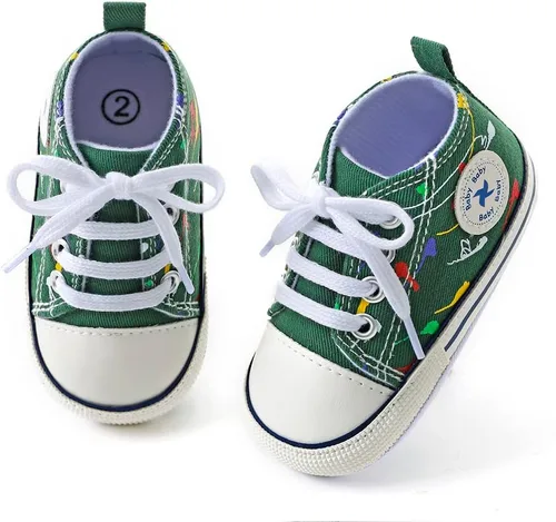 Vista 6 de Zapatos de lona suave unisex para bebés, niños y niñas, tenis antideslizantes ligeros para bebés recién nacidos