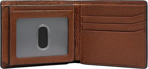 Vista 39 de Fossil Billetera plegable de cuero para hombre con ventana de identificación abatible para hombres