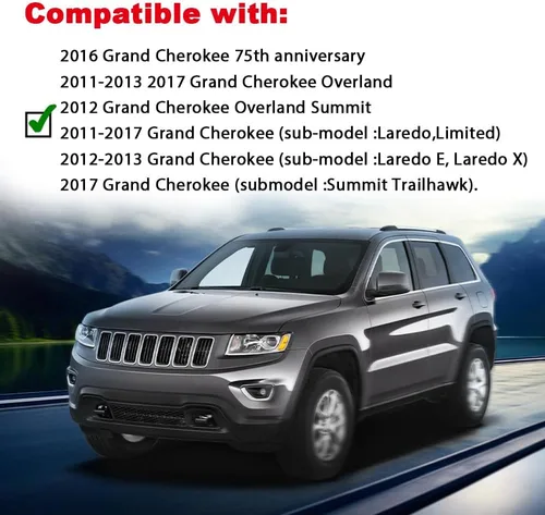 Vista 2 de ALLGOOD 1 guardabarros compatibles con Jeep Grand Cherokee 2011-2016 para rueda delantera izquierda color negro