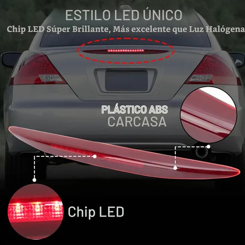Vista 6 de 3ª Luz de Freno para Honda Accord 2006 2007 Luz de Freno de Montaje Alto LED Luz de Parada 3ª Lámpara de Reemplazo 34270-SDA-H11 34270-SDA-A11