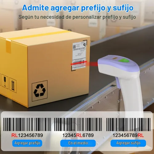 Vista 4 de Symcode Escáner de código de barras USB 1D, lector de código de barras láser CCD con cable de mano compatible con escaneo de pantalla escáner