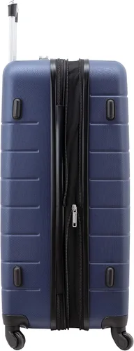 Vista 5 de Wrangler - Juego de piezas de equipaje inteligente con portavasos y puerto USB, Azul marino