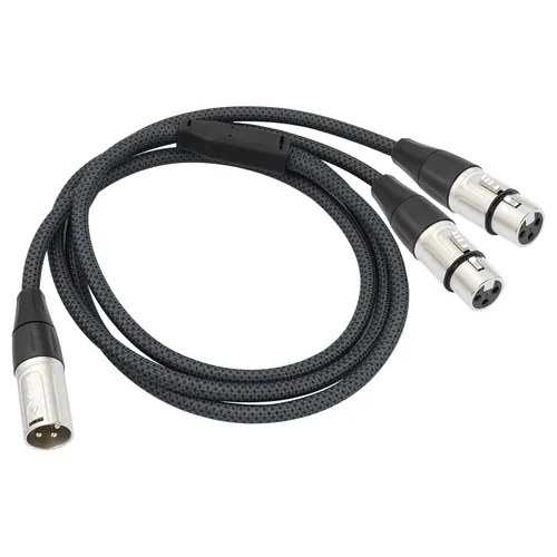 Vista 10 de Devianl XLR y Splitter - Cable divisor XLR y 2 hembra a 1 macho, equilibrado de doble hembra a macho, adaptador de cable de micrófono combinador, 2