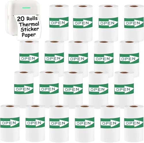 Vista 10 de 10 rollos de papel térmico autoadhesivo para impresora adhesiva sticker