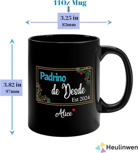 Vista 3 de Padrinos De Bautizo Propuesta Set 2 Tazas Café 11Oz, Quieres Ser Mis Padrinos De Bautizo, Quieres Ser Mi Madrina est 2024, Dios Padrinos Presenta