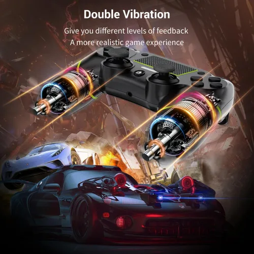 Vista 3 de DIANVEN Wireless Controller for PS4 PC, Wireless Controller for Playstation 4ProSlimPC, Controller Wireless for PS4 PC wVibration, Motion Sensor