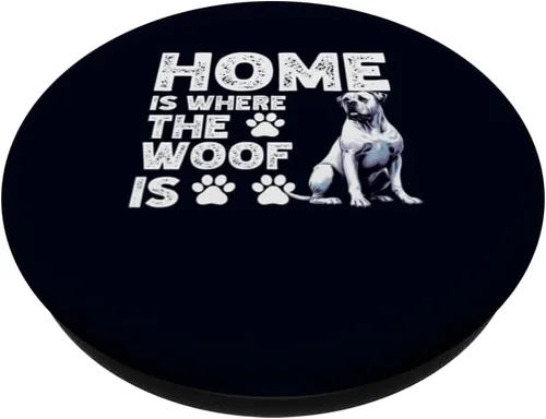 Vista 2 de Home is Where The Woof Is Dogo Argentino Dog Funny Dogs Fans PopSockets Standard PopGrip