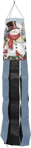 Vista 4 de Manga de viento navideña de Gnomos de Invierno con Gorro de Papá Noel 40" L Briarwood Lane