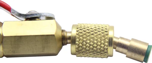 Vista 4 de Accesorios de baja pérdida Hvac R12 R22 a R134A Válvula de bola de cierre, aire acondicionado refrigerante en ángulo compacto adaptador de válvula