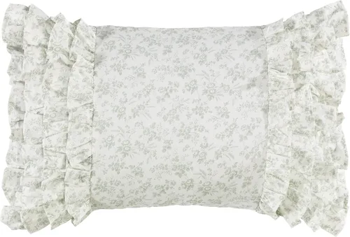 Vista 6 de Laura Ashley - Juego de edredón matrimonial, ropa de cama de algodón reversible con fundas a juego y falda de cama, elegante decoración del hogar
