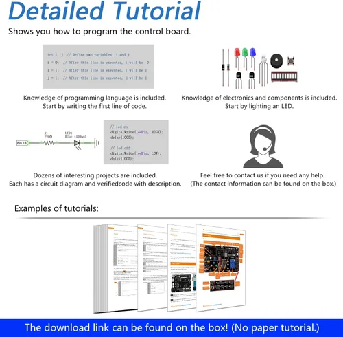 Vista 6 de Freenove Kit de proyectos con placa de control V4 (compatible con Arduino IDE), tutoriales detallados de 238 páginas, 46 proyectos, sin soldadura