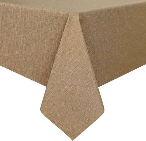 Vista 18 de Romanstile Mantel de PVC 100% impermeable, cuadrado, a prueba de derrames de aceite, resistente a las manchas, manteles de plástico fáciles de Beige