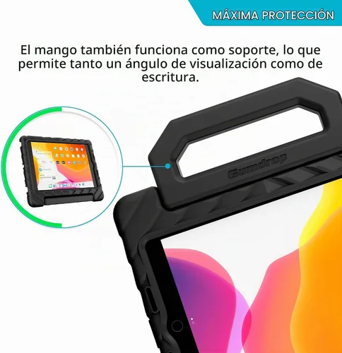 Vista 4 de Gumdrop FoamTech Case for Apple iPad 9th/8th/7th Gen (10.2-inch) - Black Negro