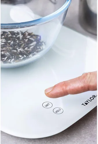 Vista 8 de Taylor Básculas profesionales digitales de cocina, compactas estándar profesional con precisión y diseño impermeable con función de tara, vidrio