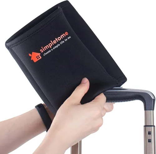 Vista 4 de simpletome Portavasos para equipaje con manos libres, accesorio para bolsa de bebidas, estilo simple, materiales elásticos, fácil de instalar