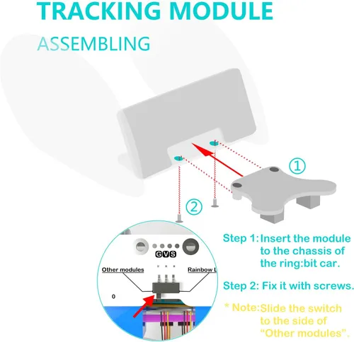 Vista 6 de ELECFREAKS - Anillo de microbit: accesorios para coche, paquete de sensores con módulo de seguimiento y barra de luz LED para anillo de microbit