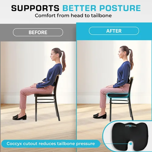 Vista 13 de Xtreme Comforts Cojines de asiento Cojines de silla de oficina para escritorio, automóvil, silla de ruedas Cojín ergonómico de espuma