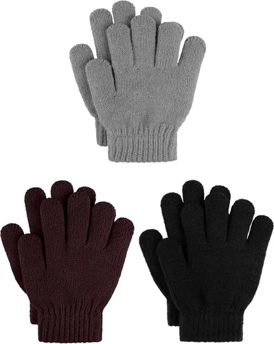 Vista 13 de Cooraby 3 pares de guantes de invierno para niños, gruesos y cálidos