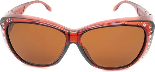 Vista 4 de The Starlet - Gafas de sol rectangulares ovaladas con diamantes de imitación de mariposa y ajuste de 2.165 in