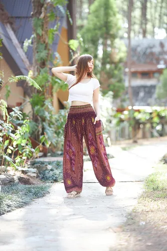 Vista 5 de Lannaclothesdesign - Pantalones de yoga para mujer, cintura alta, estilo bohemio