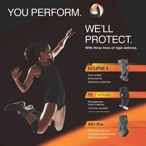 Vista 9 de Tobillera AS1 Pro con cordones, estabiliza el tobillo y brinda protección y soporte de esguinces. Ideal para usar en volleyball, rugby y basketball.