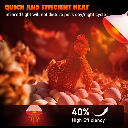 Vista 2 de LUCKY HERP Bombillas de lámpara de calor para pollos, lámpara de calor infrarroja de 150 W, 1 paquete, bombillas rojas para reptiles, mascotas