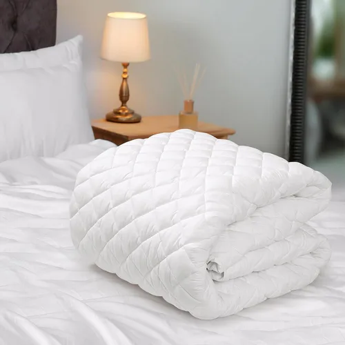 Vista 8 de Royale Linens Cubrecolchón tamaño California King – Protector de colchón acolchado suave – Bolsillo profundo ajustable que se adapta a hasta 16