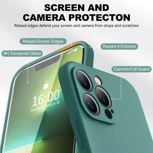 Vista 2 de BossKiss Compatible con iPhone 13 Pro Max Funda, Funda de Silicona Líquida Premium [Tacto Aterciopelado]