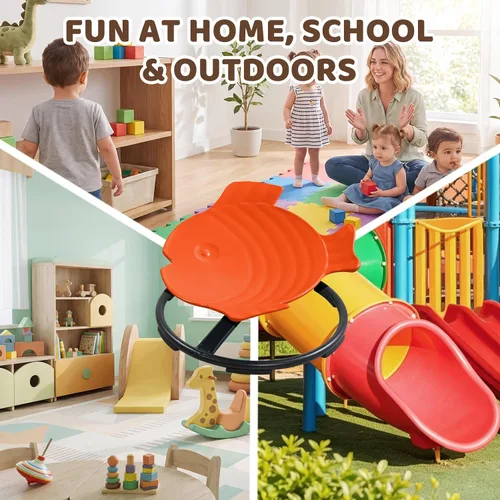 Vista 10 de Silla giratoria sensorial para autismo para niños autistas, color Naranja