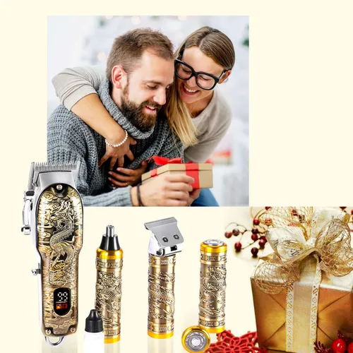 Vista 6 de Mensure Cortapelos para hombres profesionales inalámbricas y recortadoras, juego 4 en 1 para cortapelos para hombre para kit de peluquería