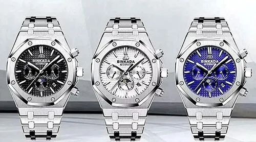 Vista 5 de TIME WARRIOR Binkada - Reloj automático 2021, relojes automáticos para hombres, regalos de cumpleaños para él, papá, marido, novio, reloj