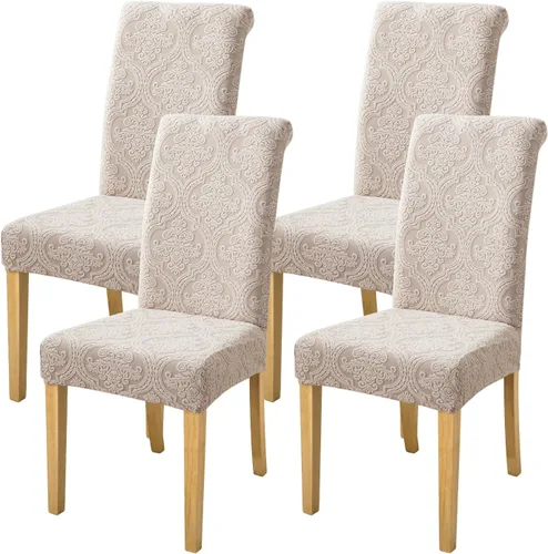 Vista 12 de FORCHEER Juego de 4 fundas para sillas de comedor para comedor, fundas elásticas para sillas de comedor y cocina, lavables y extraíbles