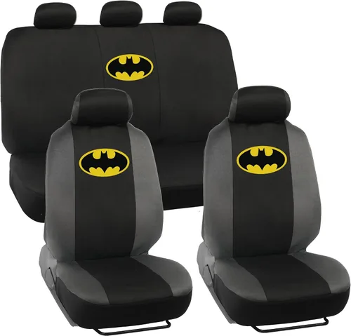 Vista 10 de BDK Warner Bros DC Comics Batman - Fundas de asiento delantero y almohadillas para cinturón de seguridad, ajuste universal para camiones, SUV