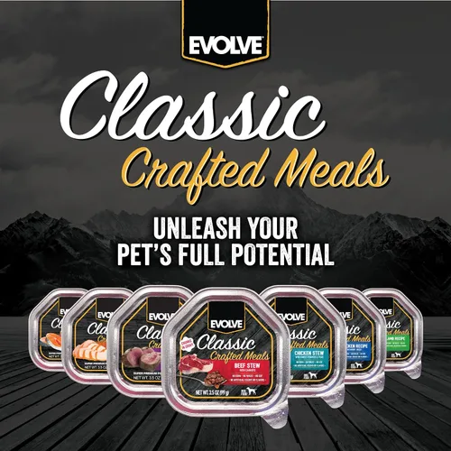 Vista 8 de Evolve Classic Crafted Meals - Comida húmeda para perros con estofado de ternera, 3.5 onzas, paquete de 15