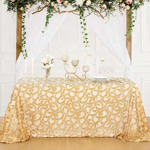 Vista 10 de B-COOL Mantel plateado de lentejuelas para mesa de boda con flores y Navidad, 90 x 90 pulgadas